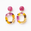 Boucles d'oreille pansyka en résine et fleurs sechées, veritables fleurs